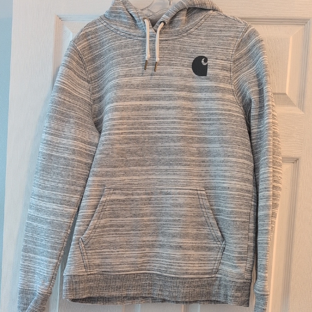 Carhartt Gray Textured Hoodie Sweatshirt